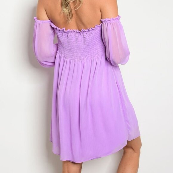 Off-Shoulder Lavender Dress - Picture 1 of 2